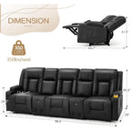 Canapé inclinable manuel AECOJOY pour VR, siège de cinéma maison en PU avec console