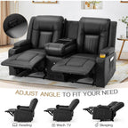 Canapé inclinable manuel AECOJOY pour VR, siège de cinéma maison en PU avec console