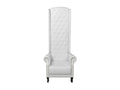 High-back white faux leather chair