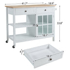 AVAWING 42 Îlot de cuisine roulant Meuble micro-ondes Chariot de service
