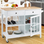 AVAWING 42 Îlot de cuisine roulant Meuble micro-ondes Chariot de service