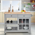 AVAWING 42 Îlot de cuisine roulant Meuble micro-ondes Chariot de service