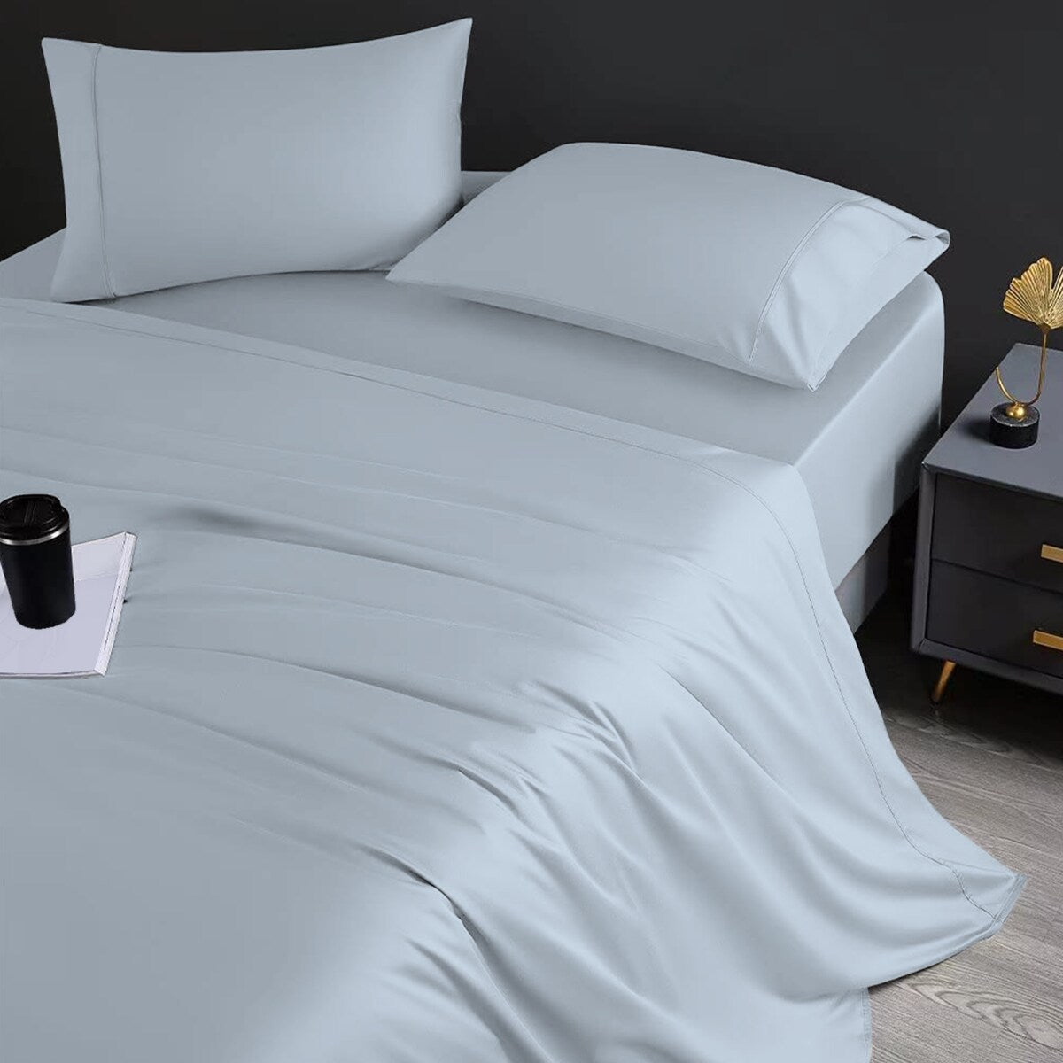 Parure de draps de luxe en coton égyptien ultra-doux et soyeux Aireolux 1000 fils/pouce²