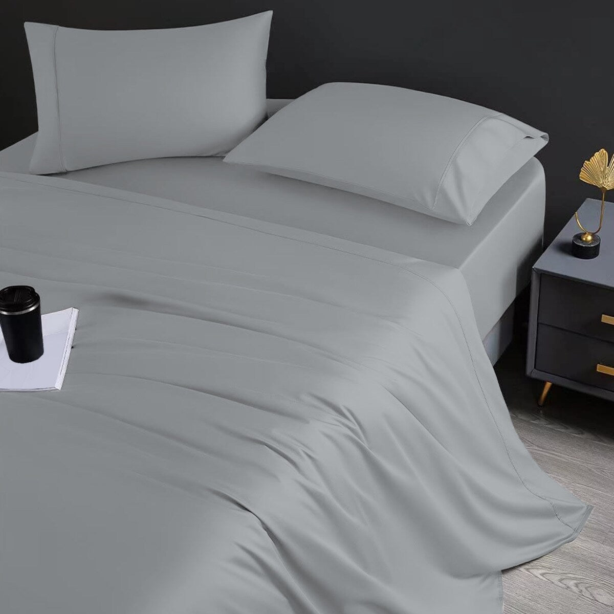 Parure de draps de luxe en coton égyptien ultra-doux et soyeux Aireolux 1000 fils/pouce²