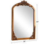 Miroir sur pied en bois massif sculpté en plein cintre