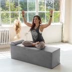 Avana Kami Chaise convertible / Yoga & Massage - Pouf 2 en 1 avec chaise longue de yoga escamotable, Microvelours - N/A