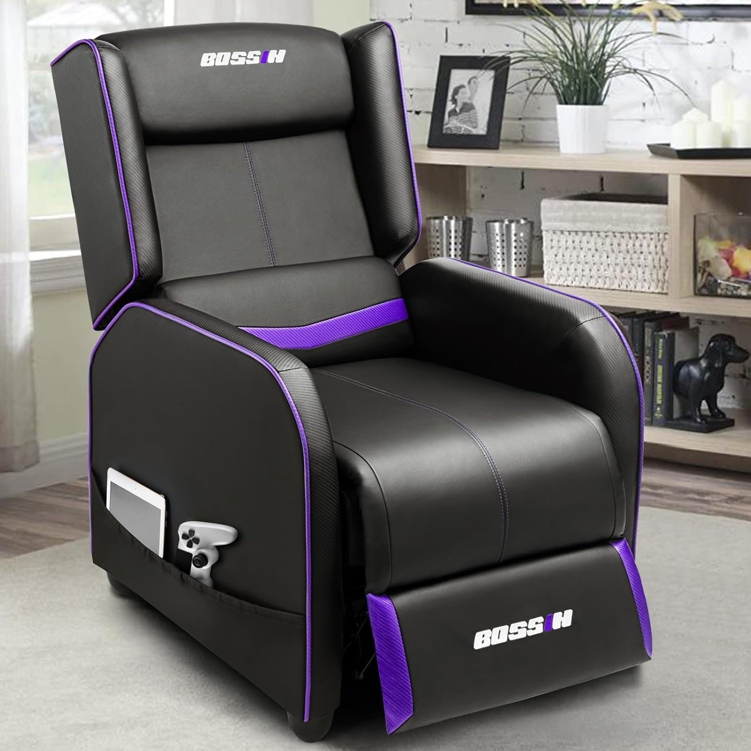 BOSSIN - Canapé inclinable simple de jeu ergonomique en cuir PU pour le salon