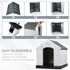 Niche pour chien en plastique BOSSIN, pour chiens de petite à grande taille, abri isolé intérieur/extérieur avec plancher surélevé