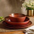 Ensemble de vaisselle Bloomhouse Palerme Soleil 16 pièces en grès à double bol avec glaçure réactive (assiettes et bols)
