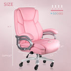 Chaise de bureau de direction Bossin grande taille et forte, 500 lb, avec support lombaire réglable, chaise ergonomique en cuir PU à dossier haut pour ordinateur
