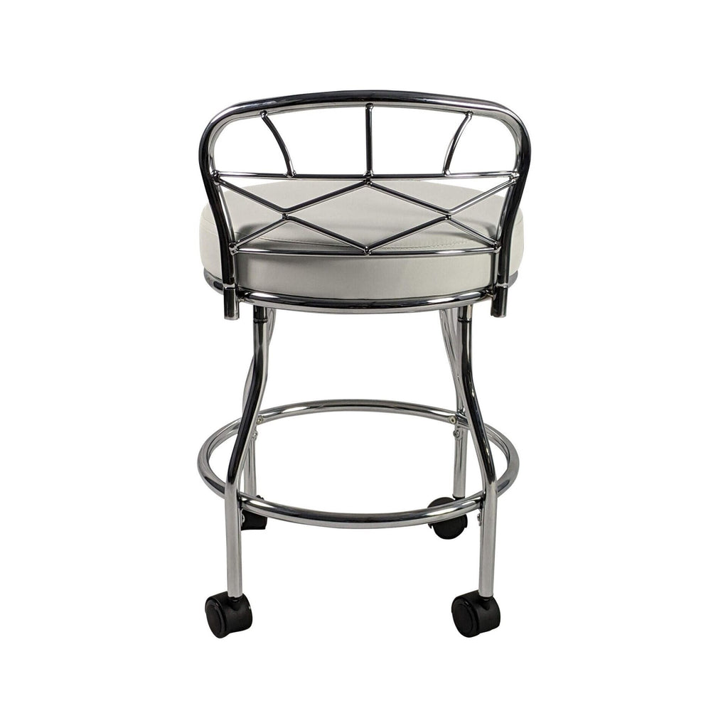 Tabouret de coiffeuse Carolina Living Diana avec dossier en X et roulettes