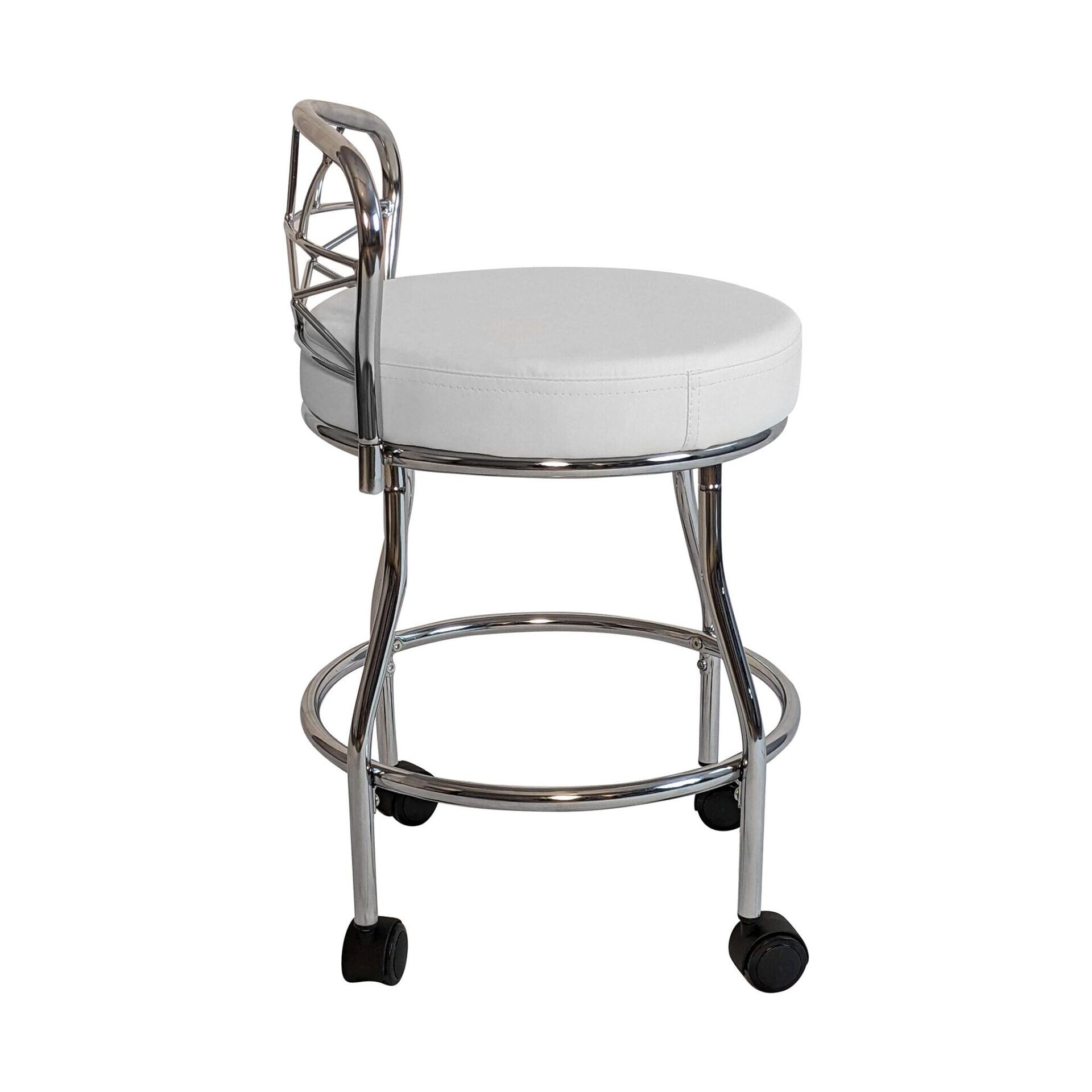 Tabouret de coiffeuse Carolina Living Diana avec dossier en X et roulettes