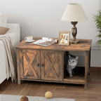 Meuble Cache Litière pour Chat, Meuble de Toilette pour Chat en Bois Dissimulé avec Poteau à Griffer